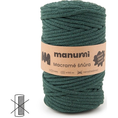 Manumi Macramé šňůra 5mm tmavě zelená - 1 ks