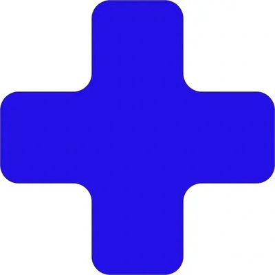 Samolepicí značení umístění palet WT-7110, tvar ''X'' – polykarbonát, modrá, 150×150×50 mm, balení 25 ks