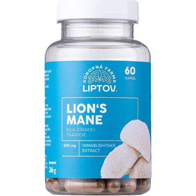 Konopná farma Liptov Lion´s Mane 500mg 60 kapsúl