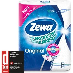 ZEWA Оригинални двуслойни хартиени кърпи Zewa Wisch & Weg, 2 × 45 бр