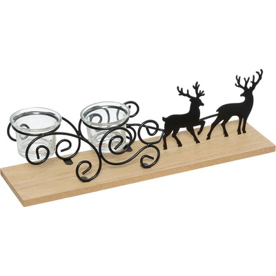 Atmosphera Kovový svícen na tealight, soby, 45 cm vícebarevná