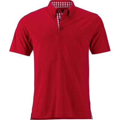 James & Nicholson polokošile JN 716 v krojovém vzhledu pánská krátký rukáv COT020716r0701-red/red white