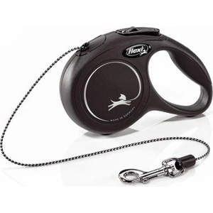 flexi New Classic Rope Black автоматичен повод за кучета - 0.3кг