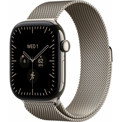 Apple Watch Series 12 Cellular 46 mm Natural Titanium with Natural Milanese Loop S/M MJGP4RK/A