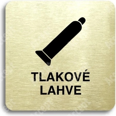 ACCEPT Piktogram tlakové lahve - zlatá tabulka - černý tisk bez rámečku