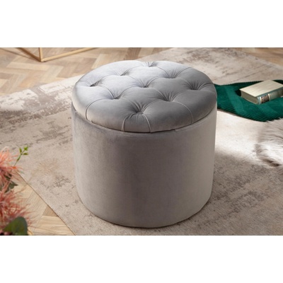 Bighome - Taburetka BARROCK 50 cm - strieborná