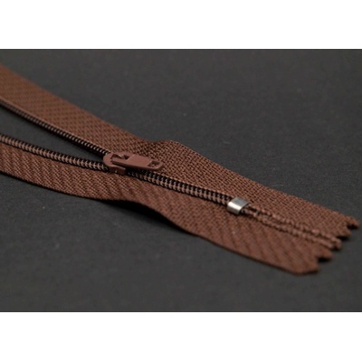 Nedeliteľný jemný plastový špirálový zips (veľkosť číslo 3) rôzne farby - dĺžka 12 cm - 60 cm 14 cm Gaštanová hnedá