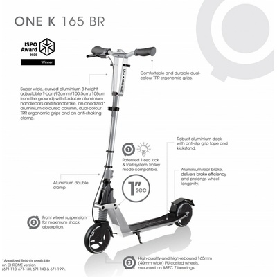 Globber One K 165 BR čierna