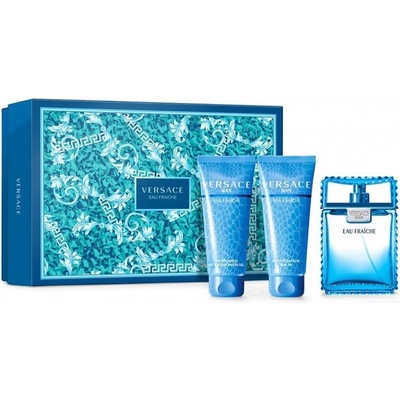 Versace Man Eau Fraiche Подаръчен комплект, Тоалетна вода 50ml + Душ гел 50ml + aftershave 50ml, мъже