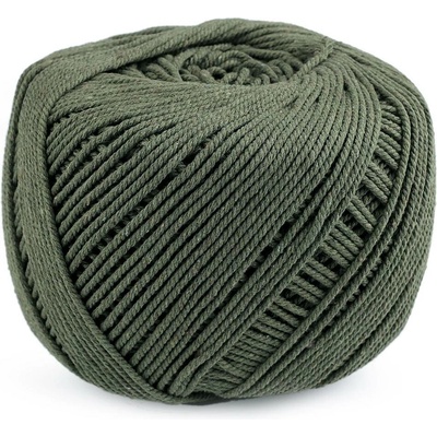 Bavlněná příze macrame Ø2-2,5 mm rozčesávací Varianta: 15 zelená khaki, Balení: 1 ks 47282/109633/248268