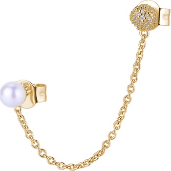 Rosato Módna pozlátená single náušnice s perlou Azzurra RZAZ026