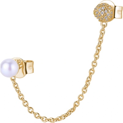 Rosato Módna pozlátená single náušnice s perlou Azzurra RZAZ026