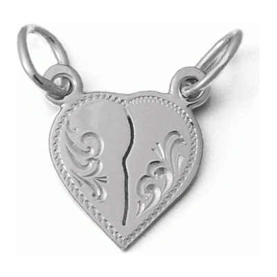 Zlatnictví Zlatíčko Zlatý přívěsek půlené srdíčko s rytinkou 000.00006