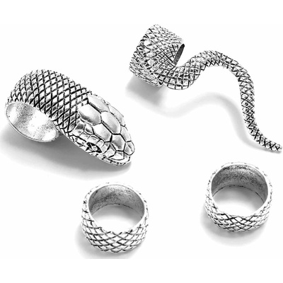 Jewelry & watches пръстен (компл 4 бр) JEWELRY & WATCHES - Metal Snakes - B77