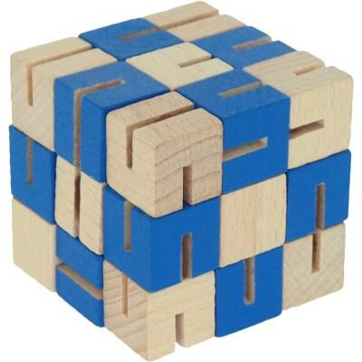 MIK TOYS Dřevěný hlavolam MAMBA modrá