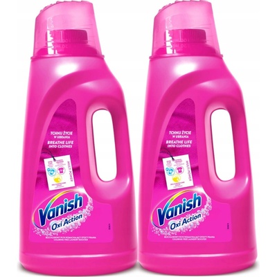 Vanish Oxi Action odstraňovač skvrn v tekuté formě pro bílé a barevné prádlo 2 x 2 l
