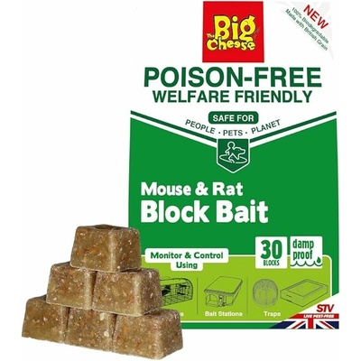 The Big Cheese Netoxická bloková návnada pro myši a krysy – 30 x 10g