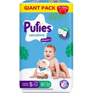 pufies Бебешки пелени Pufies Sensitive размер 5 - 72 броя