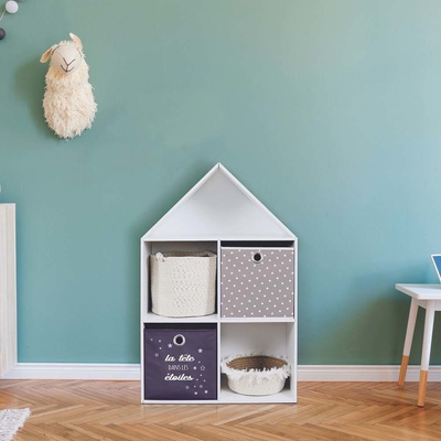 Home Deco Kids Látkový úložný box černý s hvězdičkami 30 x 30 x 30 cm