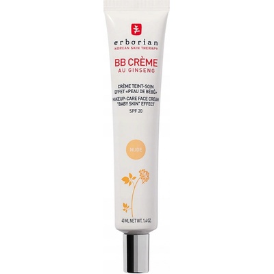 Erborian BB Cream tónovací krém pre dokonalý vzhľad pleti SPF 20 veľké balenie Nude 40 ml