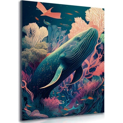 Obraz surrealistická velryba - 100x150