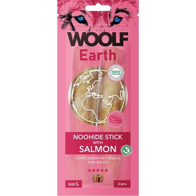 Woolf Earth Noohide Sticks with Salmon L 85 g