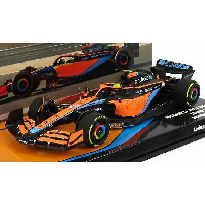 MINICHAMPS McLAREN F1 MCL36 MERCEDES TEAM MCLAREN N 4 BAHRAIN GP 2022 LANDO NORRIS - ORANGE LIGHT BLUE 1:43