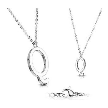 Šperky4U Ocelový řetízek s přívěškem iniciála OPD0096-Q