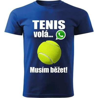 dětské tričko Tenis volá musím běžet modré