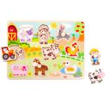 Tooky Toy Дървена образователна дъска Ферма ty858