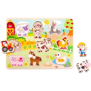 Tooky Toy Дървена образователна дъска Ферма ty858