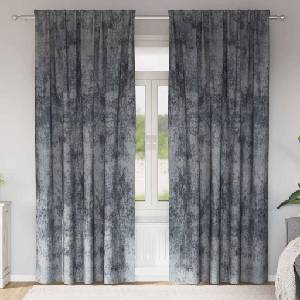 Pure Line Home Кадифени завеси в цвят сив с комбиниран перделък, 2 бр. , 140 x 245 см - zalegloto - 53,00 лв