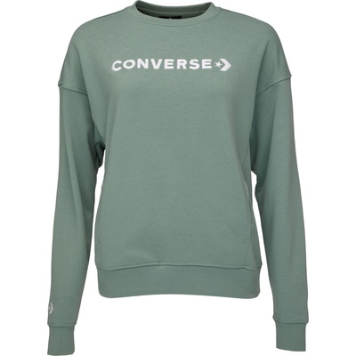 Converse Wordmark Boyfriend Crew zelená biela
