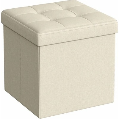 TEXTILOMANIE Taburet s úložným priestorom OTTOMAN 30 × 30 cm, krémový