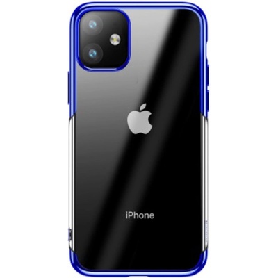 Pouzdro BASEUS Shining pro Apple iPhone 11 - gumové - pokovené - průhledné / modré