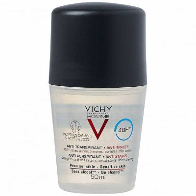 VICHY HOMME DEO ROLL-ON PROTI ŠKVRNÁM 48H antiperspirant na citlivú pokožku 50 ml