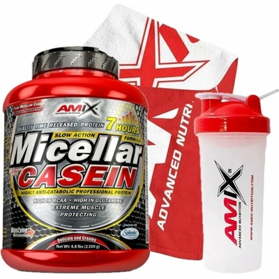 AKCE Amix Micellar Casein 2200 g + ZDARMA Šejkr 600 ml + ručník – Zboží Dáma