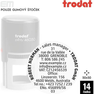 Trodat 46050 [ 50 x 50 mm pouze gumový štoček