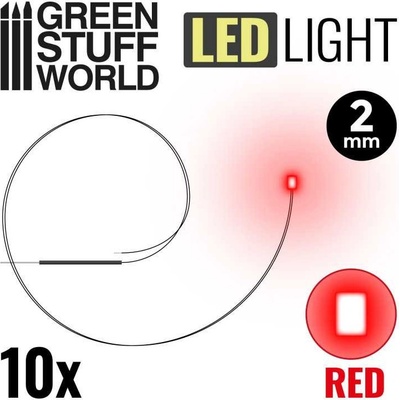 Green Stuff World LED dioda červená 2 mm 10 ks