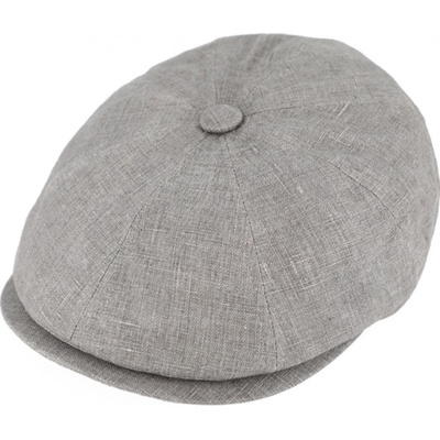 Fiebig Headwear since 1903 Lněná šedá bekovka 8-panel Hatteras