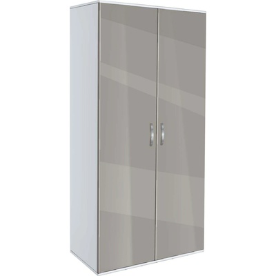Bogdan Furniture G Двукрилен гардероб Memo. bg, модел BM-Ava 2, бял гланц и сиво