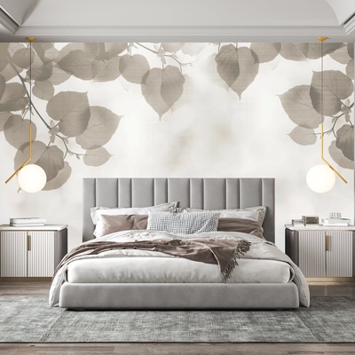 Decono Фототапет Листа в Кафяво и Бежово