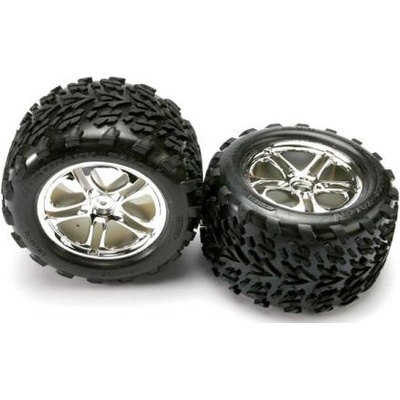 Traxxas колело 3.8", джанта Split Spoke H14 сребърна, гума Talon (чифт)