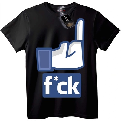 NOONEBRAND Тениска F*ck Facebook - XL, White