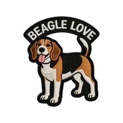 Nažehlovací obrázek - BEAGLE LOVE (7,0 x 7,0 cm)