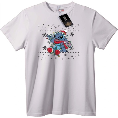 NOONEBRAND Тениска Stitch Коледни Празници - S, White