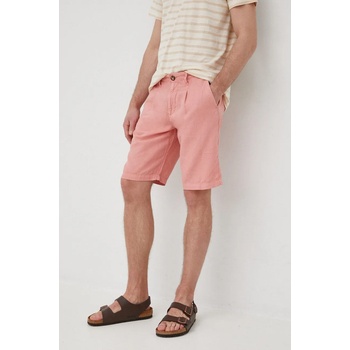 Pepe Jeans Къс панталон с лен Pepe Jeans Arkin Short Linen в розово (PM800913.370)