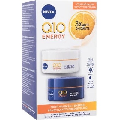 Nivea Q10 Energy Duo Pack darčekový set denný pleťový krém Q10 Energy SPF15 50 ml + nočný pleťový krém Q10 Energy 50 ml