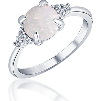 JVD Stříbrný prsten 925/1000 s bílým opálem SVLR0407XH2O1