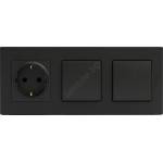 Legrand Legrand-Двоен еднополюсен ключ № 1 и SCHUKO розетка с рамка NELOE STEP 250V (LR0038C)
